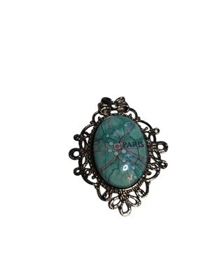 Vintage Paris Map Filigree Edging Pendant Only